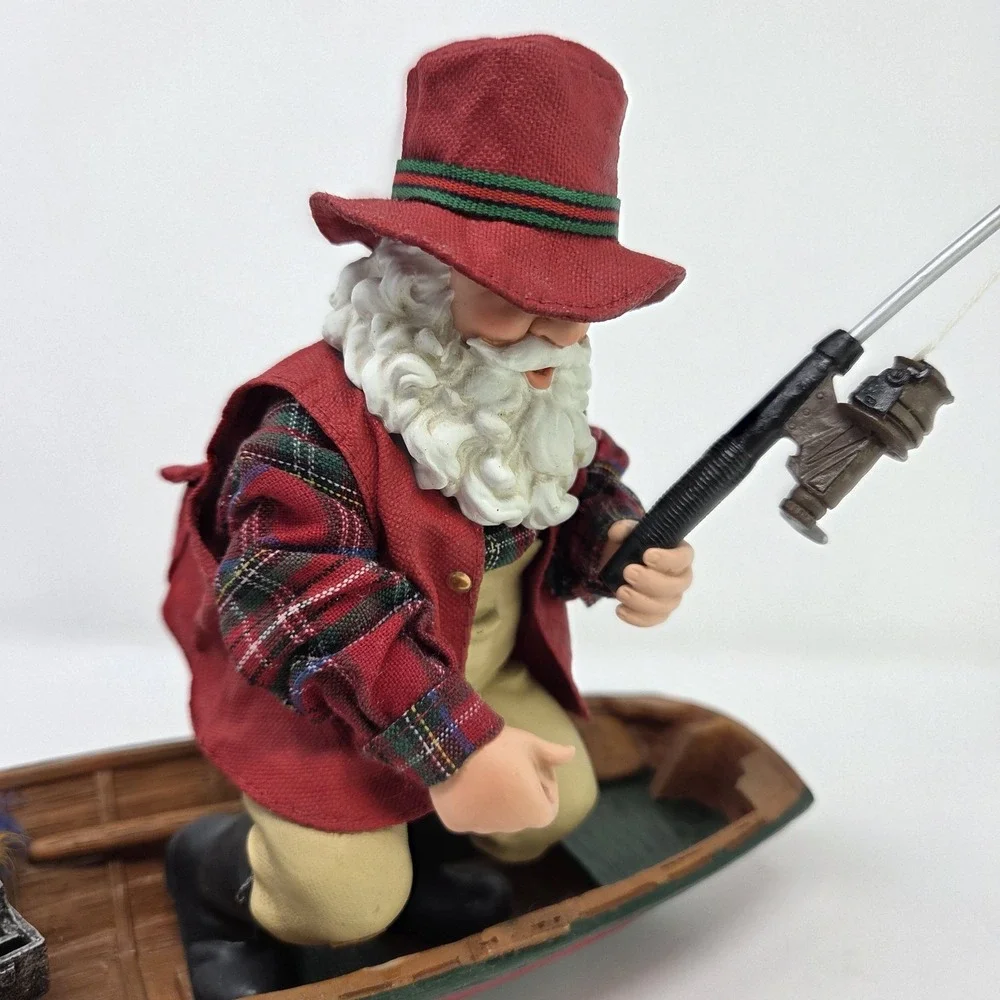Possible‎ Dreams Clothtique Fishing Santa With Baited Breath Figurine 2003 Boat